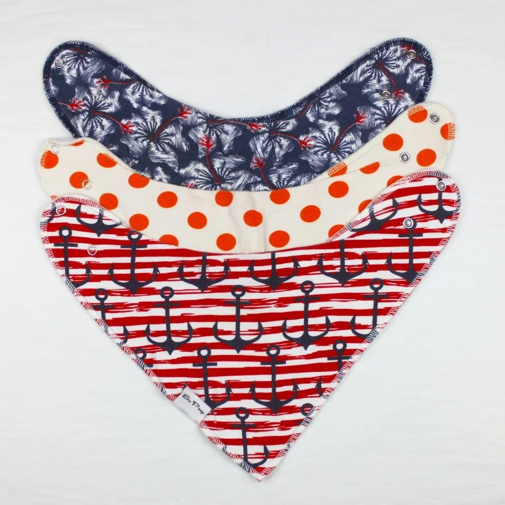 So Peep Lot of 3 Baby Bandana Organic Cotton Bibs